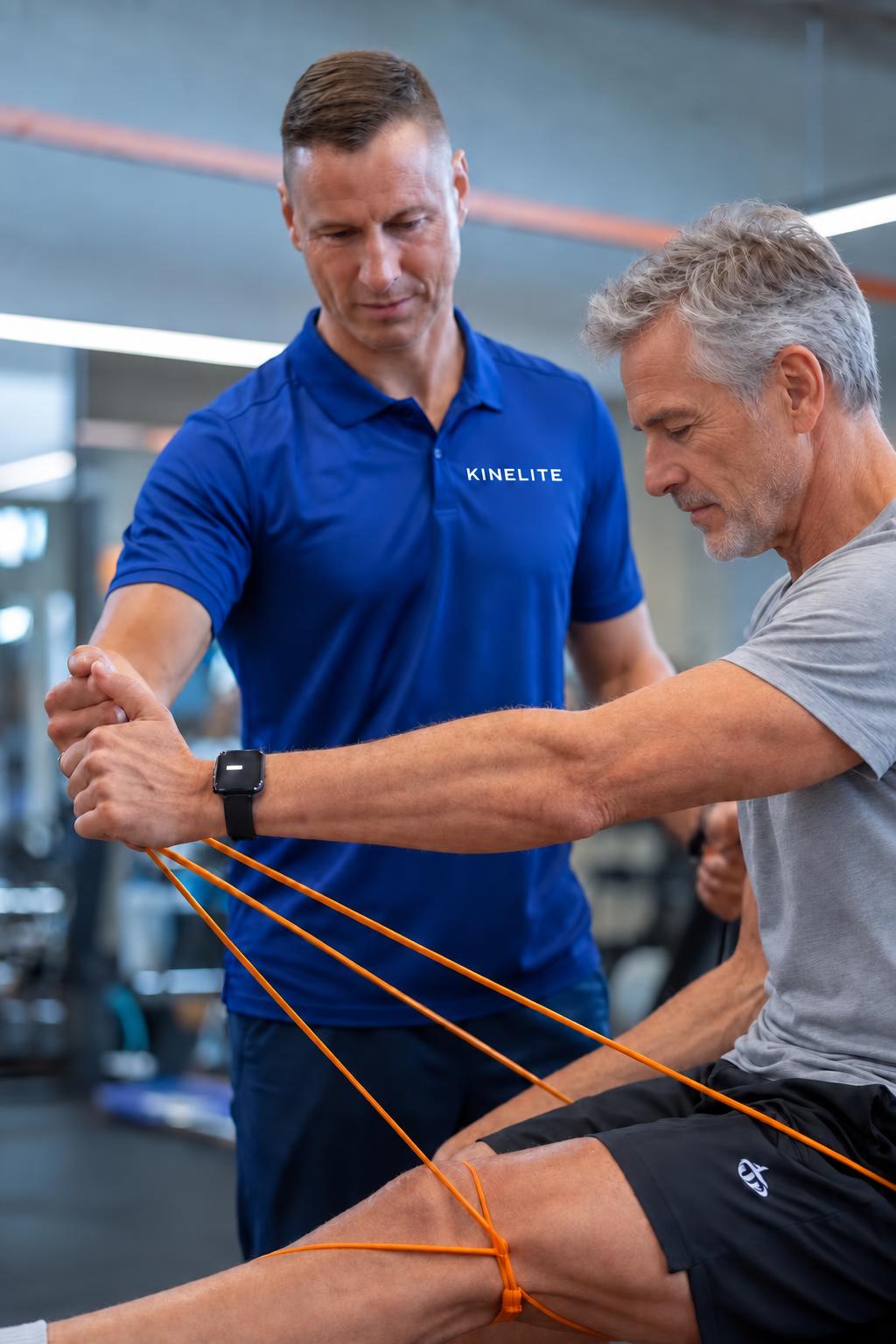 Kinésiologue Kinelite accompagnant un client